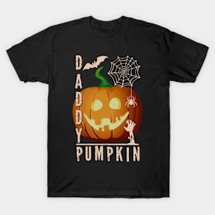 Daddy Pumpkin Halloween Father Funny Skeleton T-Shirt